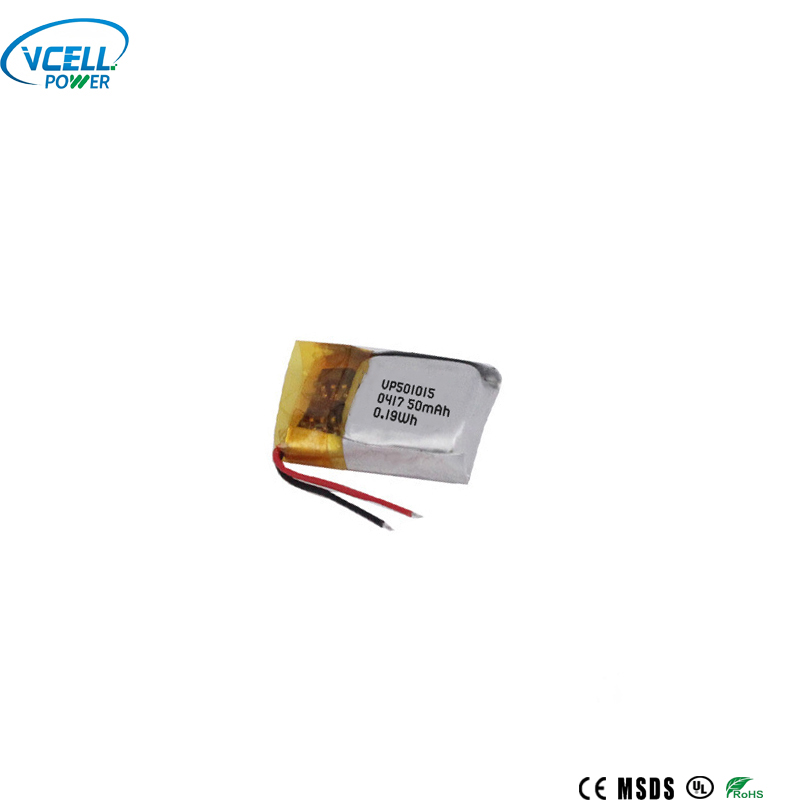 3,7 V 501015 50 mAh mini-lithium-polymeerbatterij