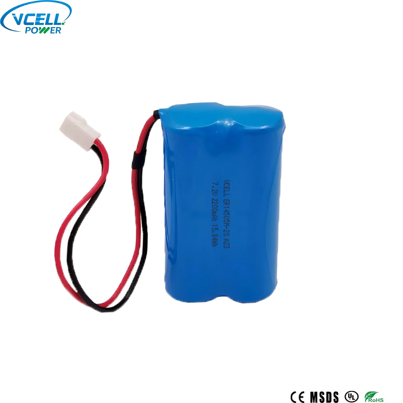 7,2 V 2200 mAh ER14505-2S primaire lithiumbatterij